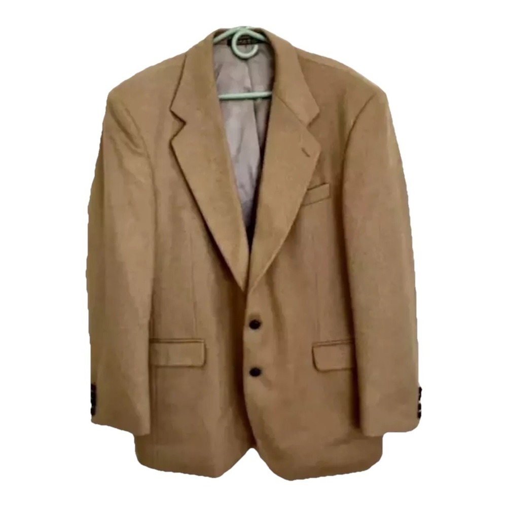 Y2k VTG Taylors Row by Deansgate Mens Sport Coat 42L Camel Hair Grandpa